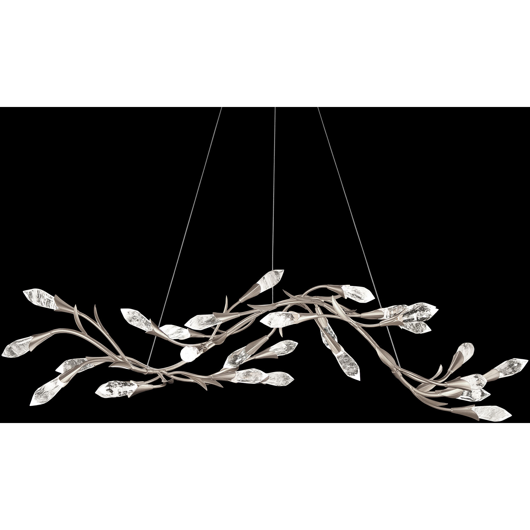 Secret Garden LED 56 inch Antique Silver Linear Pendant Ceiling Light, Schonbek Signature