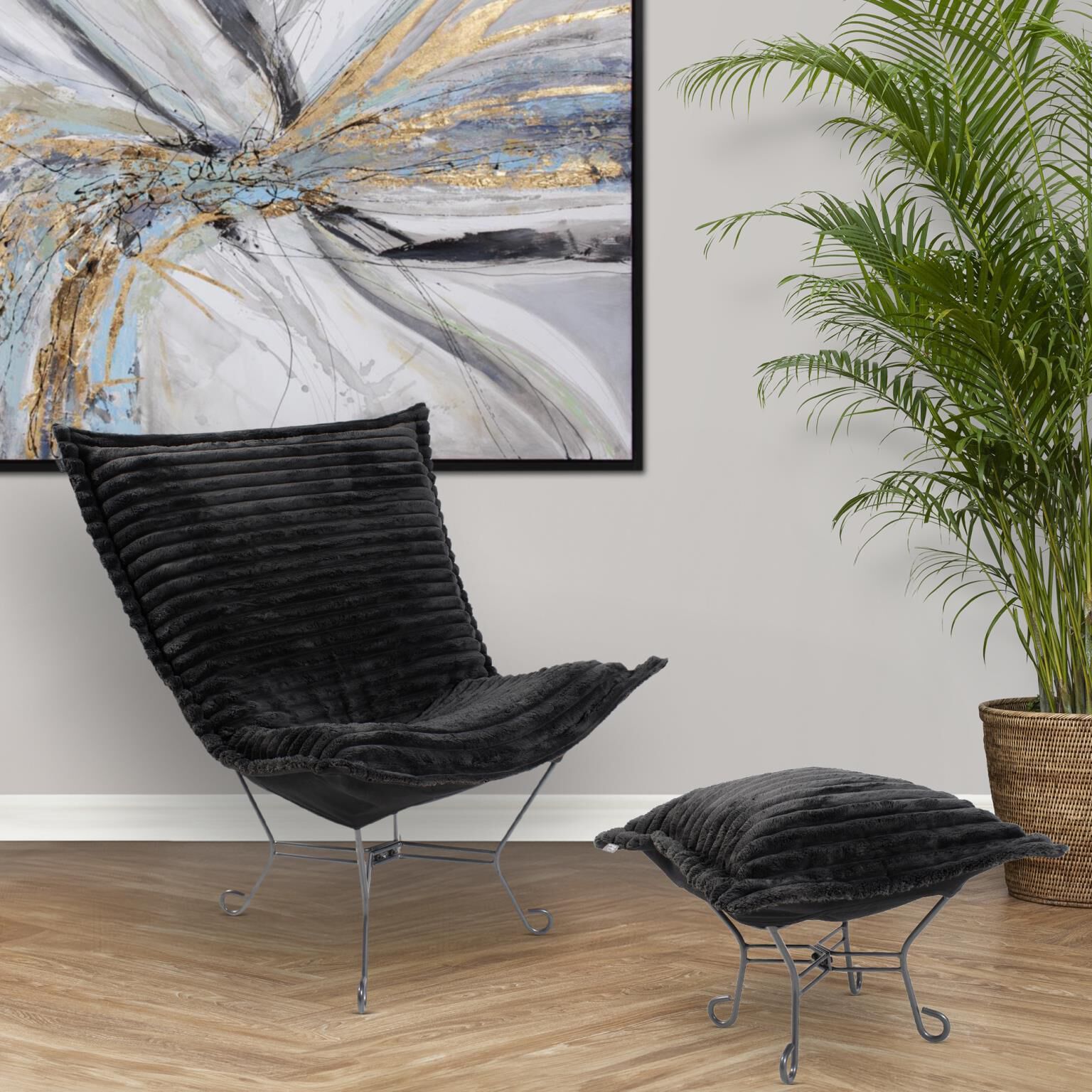 Shar Pei Black Chair Cover & Cushion