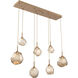 Gem LED 46.7 inch Novel Brass Linear Pendant Ceiling Light in Bronze, 2700K LED, Multi-Port