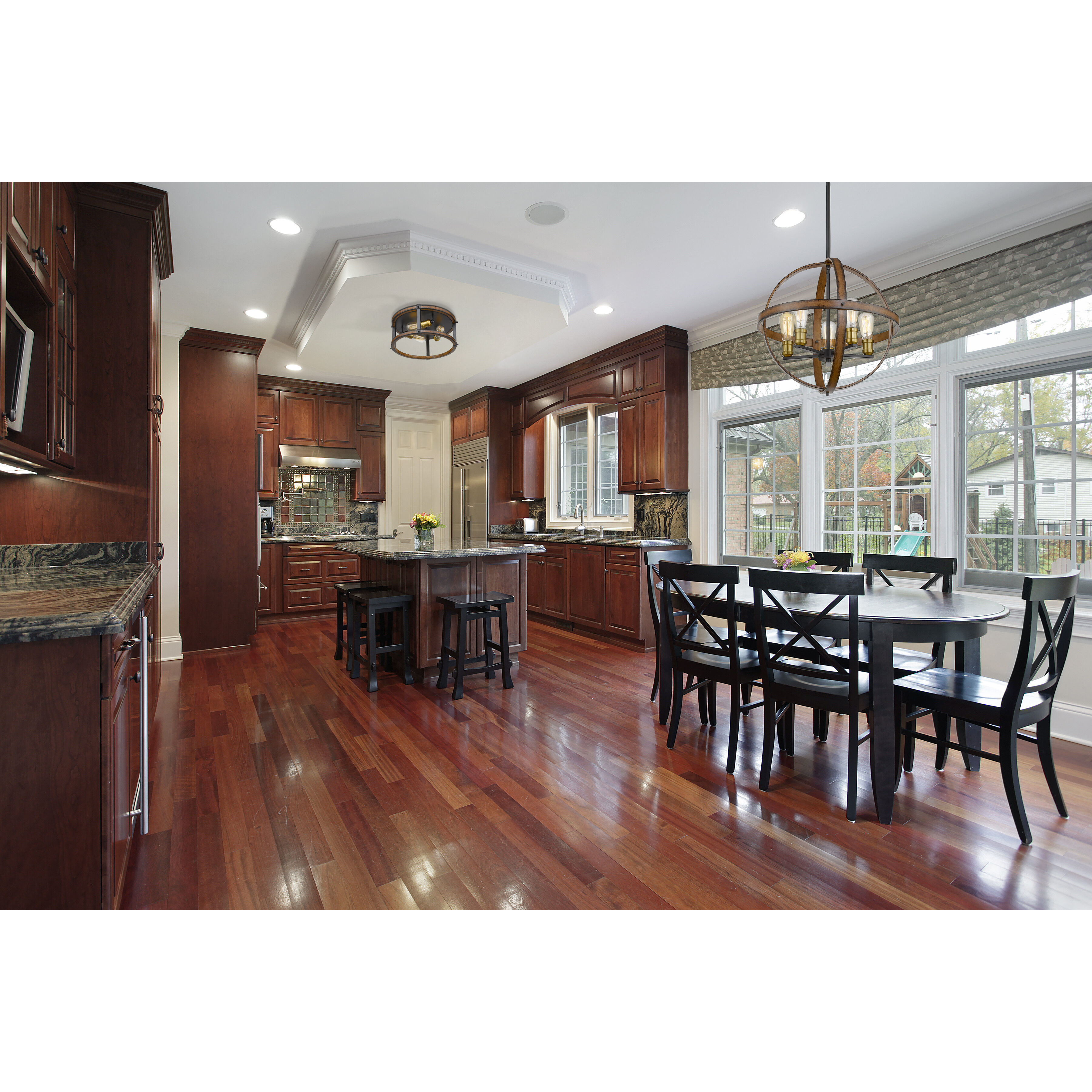 Kirkland 5 Light 20 inch Rustic Mahogany Chandelier Ceiling Light