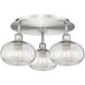 Ballston Ithaca 3 Light 19.75 inch Satin Nickel Flush Mount Ceiling Light