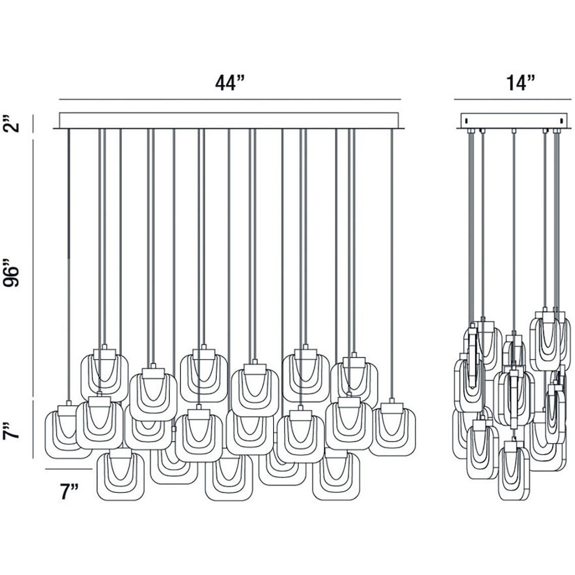 Paget LED 14 inch Gold Chandelier Ceiling Light