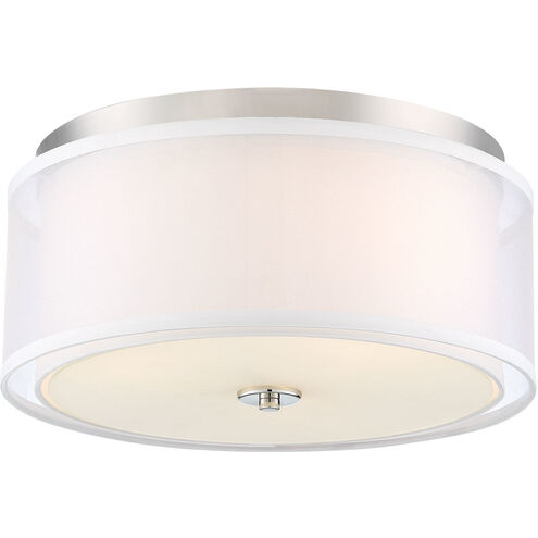 Studio 5 3 Light 16 inch Polished Nickel Flush Mount Ceiling Light