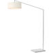 Stretch 87 inch 9 watt White Arc Floor Lamp Portable Light in White Linen