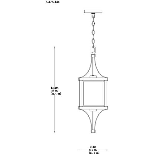 Raeburn 1 Light 8.5 inch Matte Black with Burnished Brass Accents Outdoor Hanging Lantern