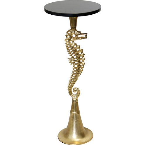 Seahorse 26 X 10 inch Antique Gold and Black End Table