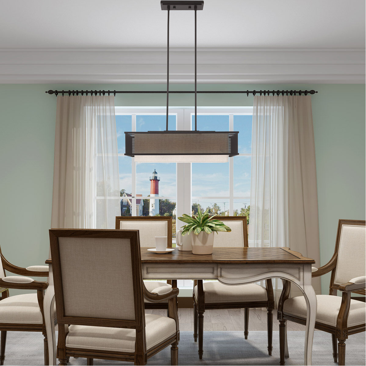 Braddock 3 Light 30 inch Bronze Linear Chandelier Ceiling Light