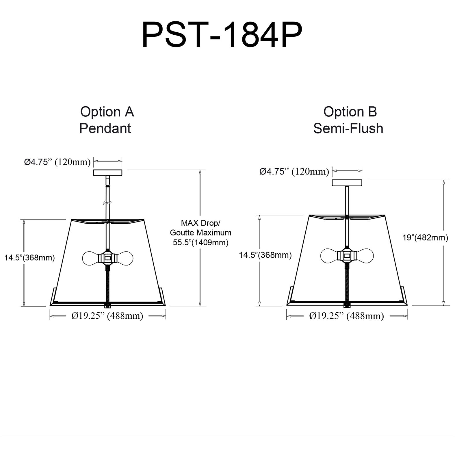 Preston 4 Light 19.25 inch Matte Black with Grey Pendant Ceiling Light