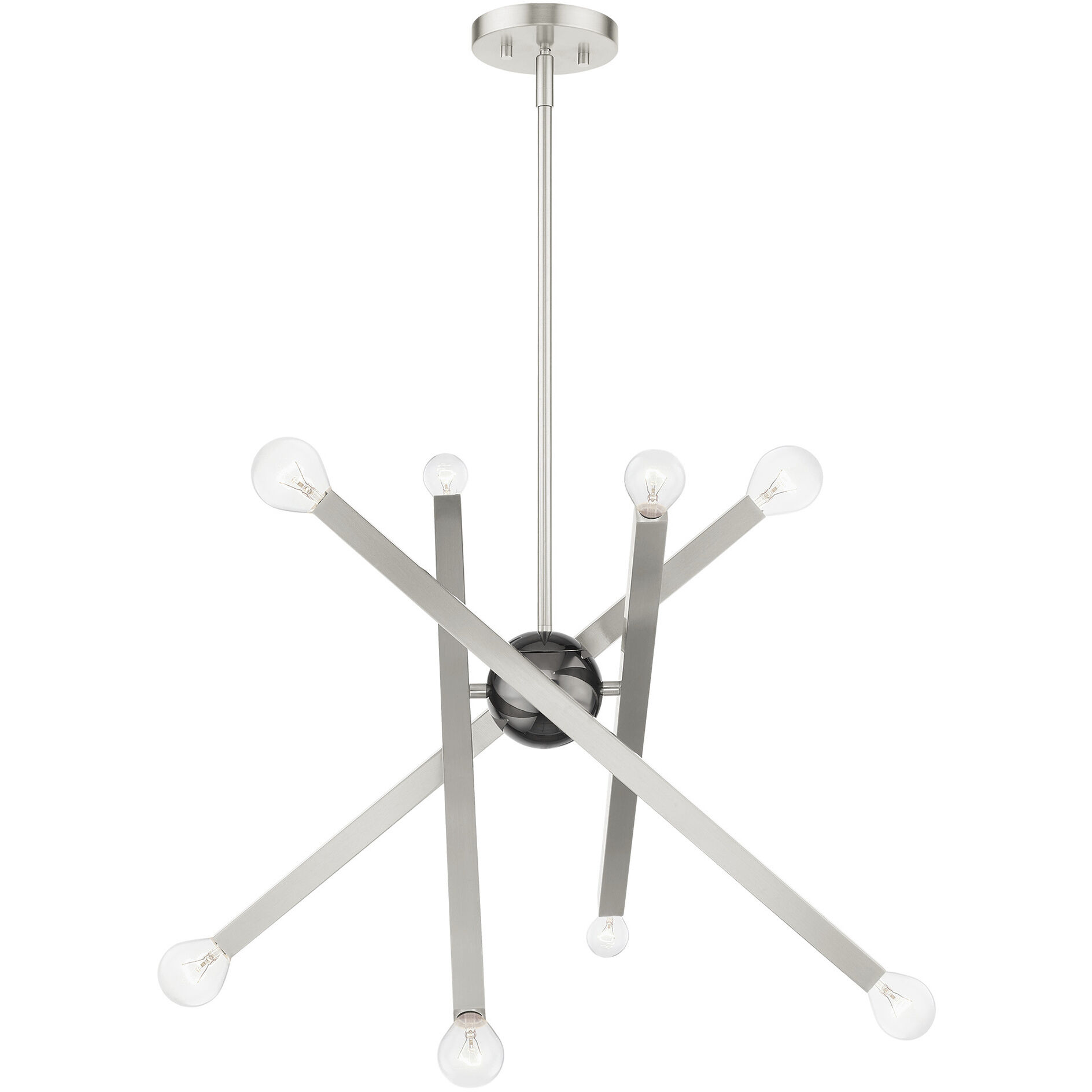 Monaco 8 Light 26 inch Brushed Nickel Chandelier Ceiling Light