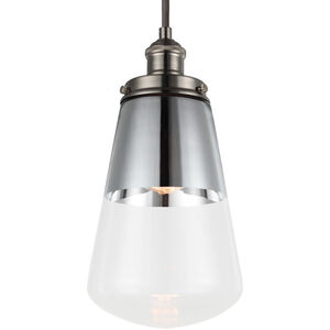 Sean Lavin Waveform 1 Light 7.38 inch Polished Nickel Mini-Pendant Ceiling Light in Silver Vacuum Plated Glass