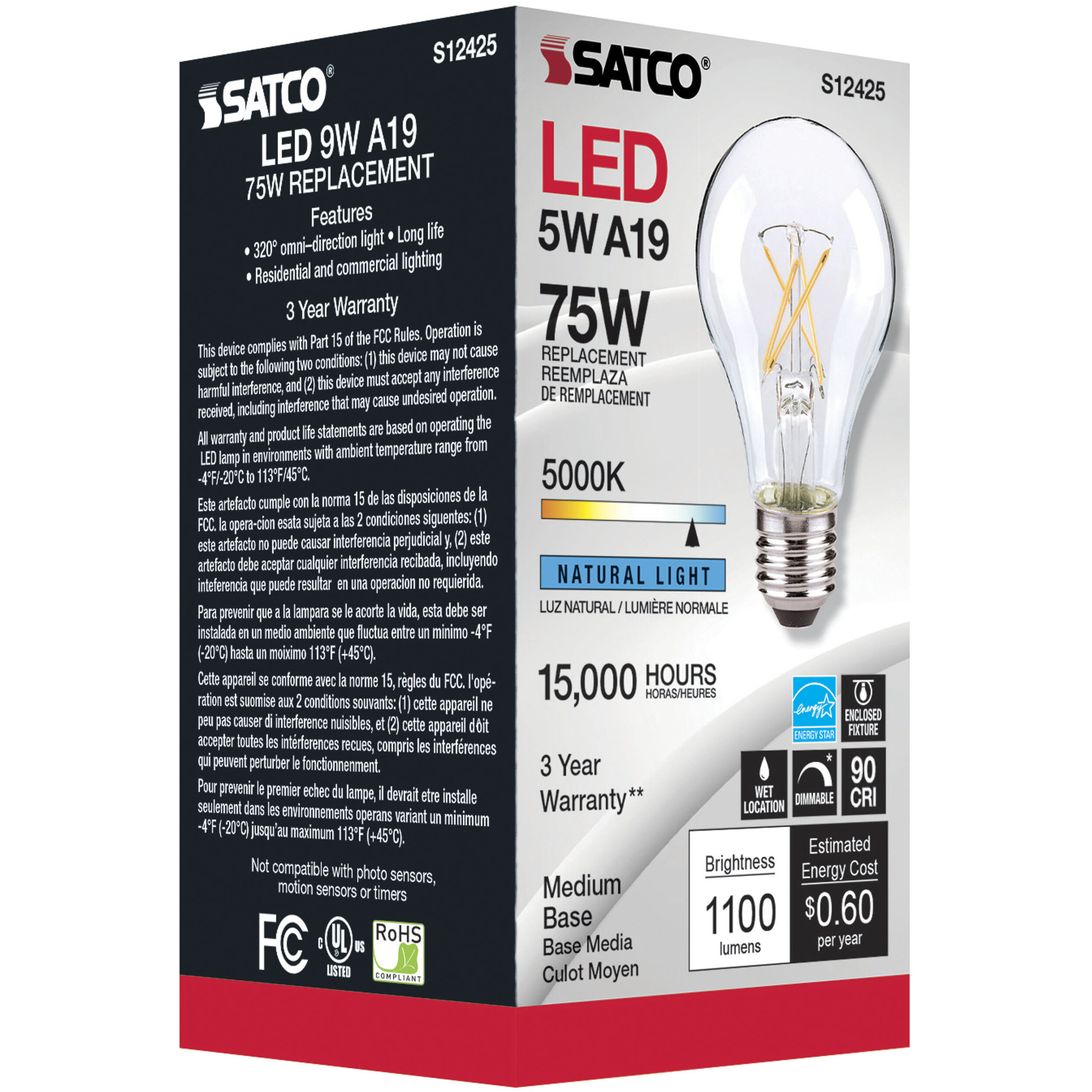 Lumos LED Medium 10.50 watt 120 5000K Light Bulb