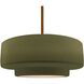 Radiance LED 16.25 inch Brushed Brass and Matte Green Pendant Ceiling Light