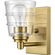 Pulsate 1 Light 6.5 inch Satin Brass Vanity Light Wall Light