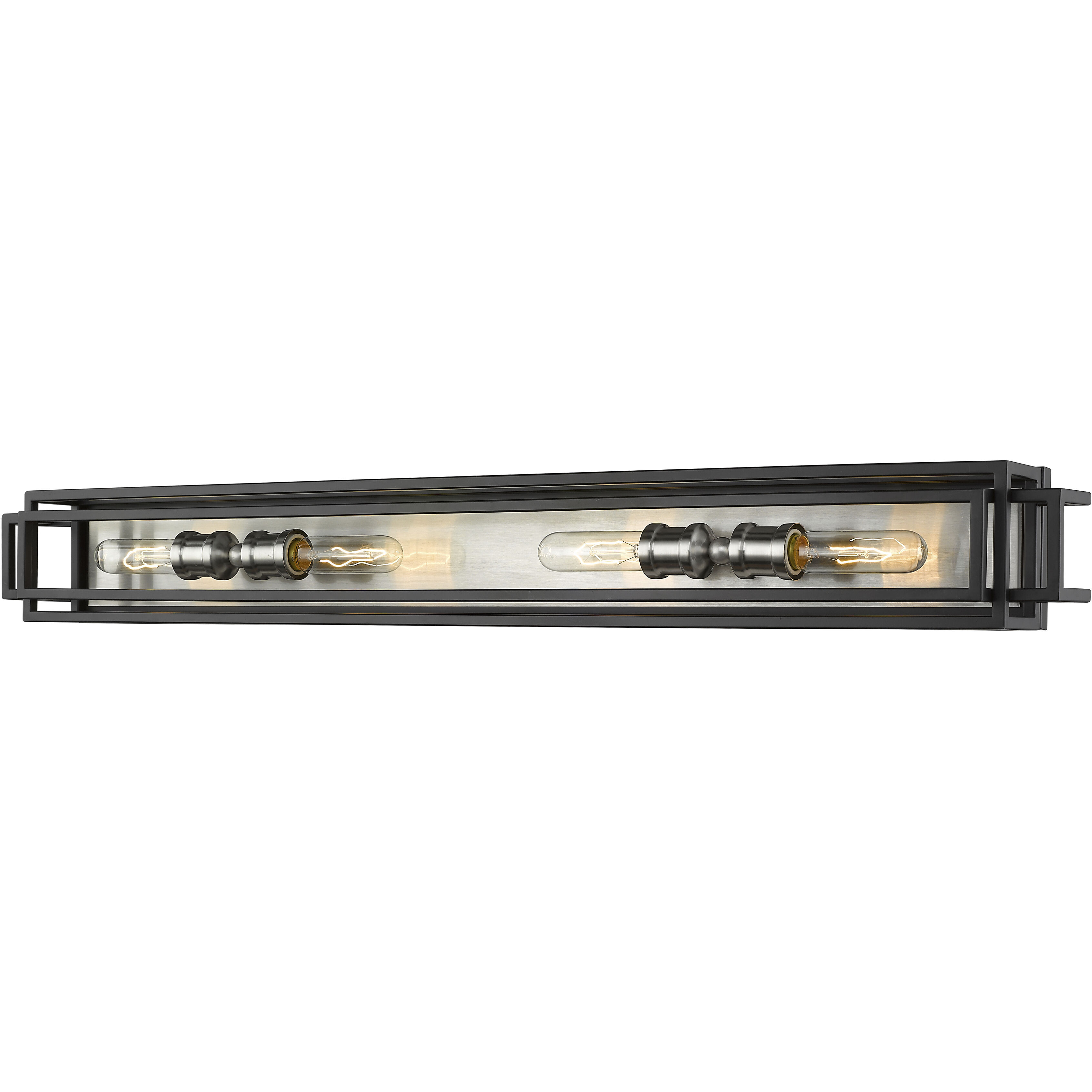 Titania 4 Light 40 inch Black and Brushed Nickel Vanity Wall Light