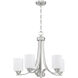 Neighborhood Bolden 5 Light 24 inch Brushed Polished Nickel Chandelier Ceiling Light in White Frost Glass, Neighborhood Collection