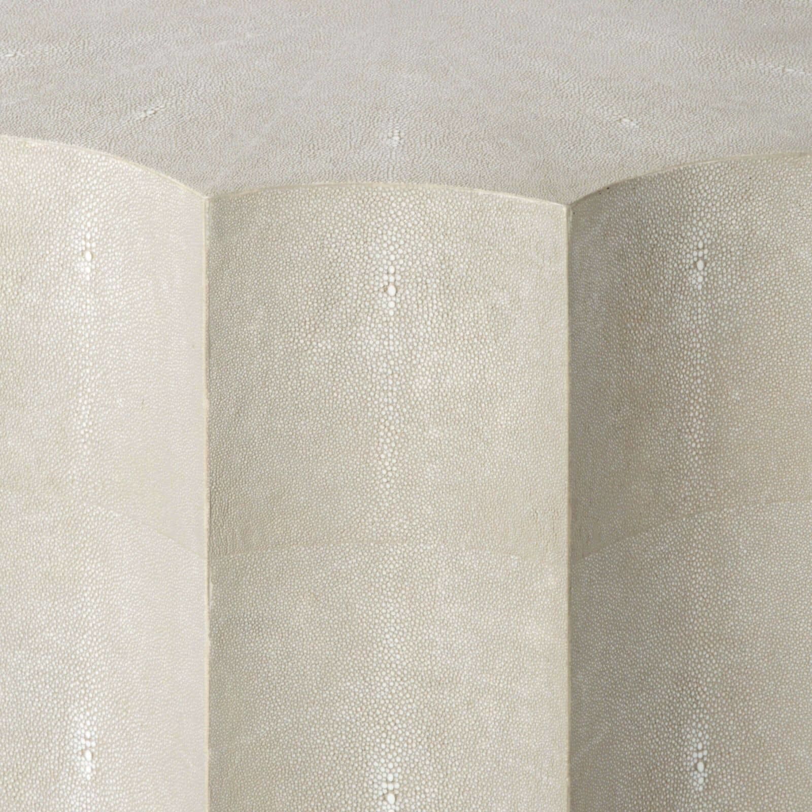 Marilyn 22 X 22 inch Ivory Grey Side Table, Scalloped