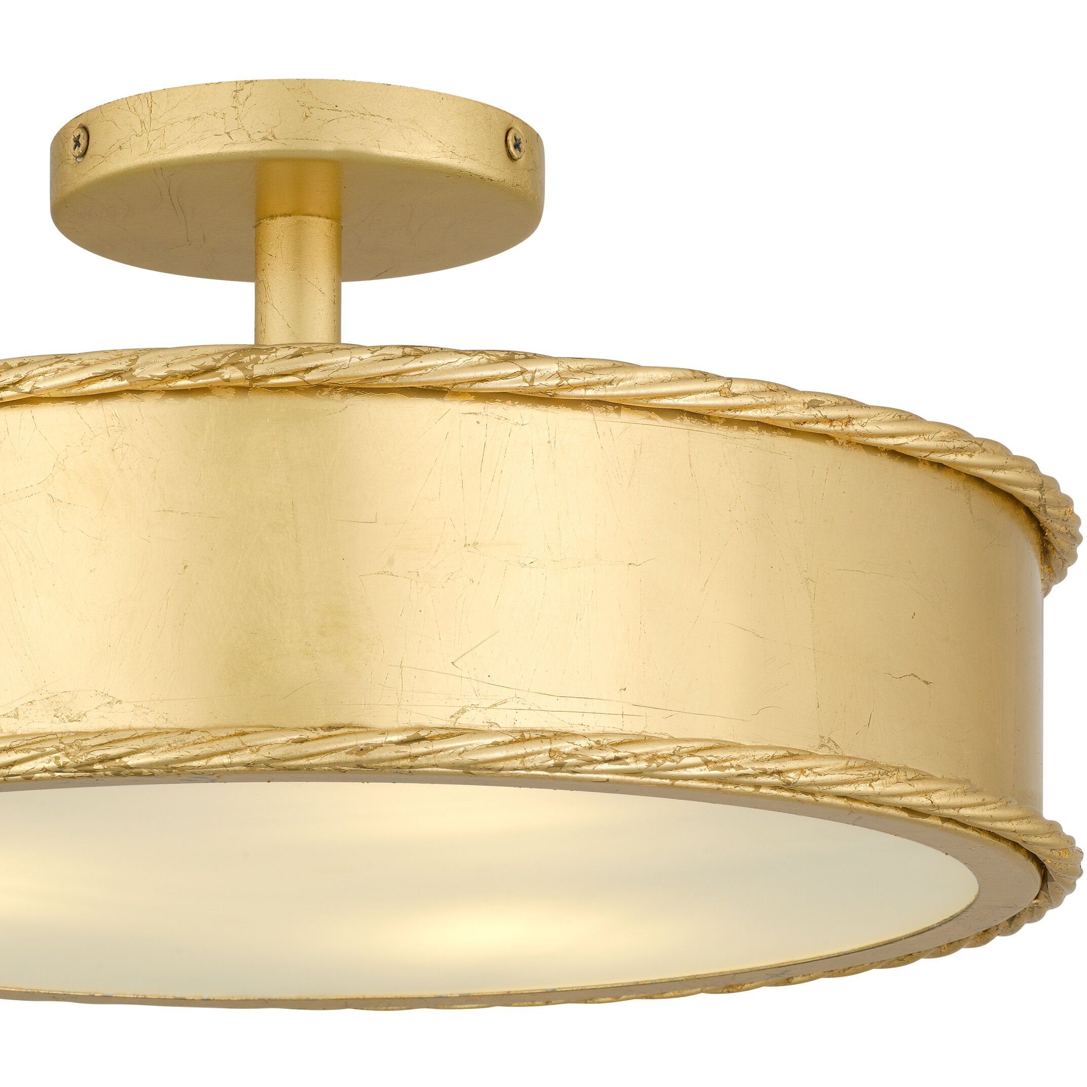 Mara 3 Light 16 inch Gold Leaf Semi-Flush Mount Ceiling Light