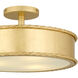 Mara 3 Light 16 inch Gold Leaf Semi-Flush Mount Ceiling Light