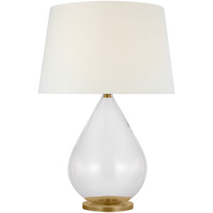 Paloma Contreras Vosges 33 inch 15.00 watt Clear Glass and Hand-Rubbed Antique Brass Table Lamp Portable Light, Large