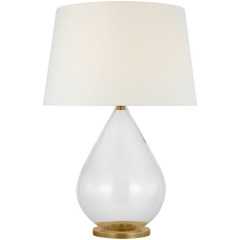 Paloma Contreras Vosges 33 inch 15.00 watt Clear Glass and Hand-Rubbed Antique Brass Table Lamp Portable Light, Large