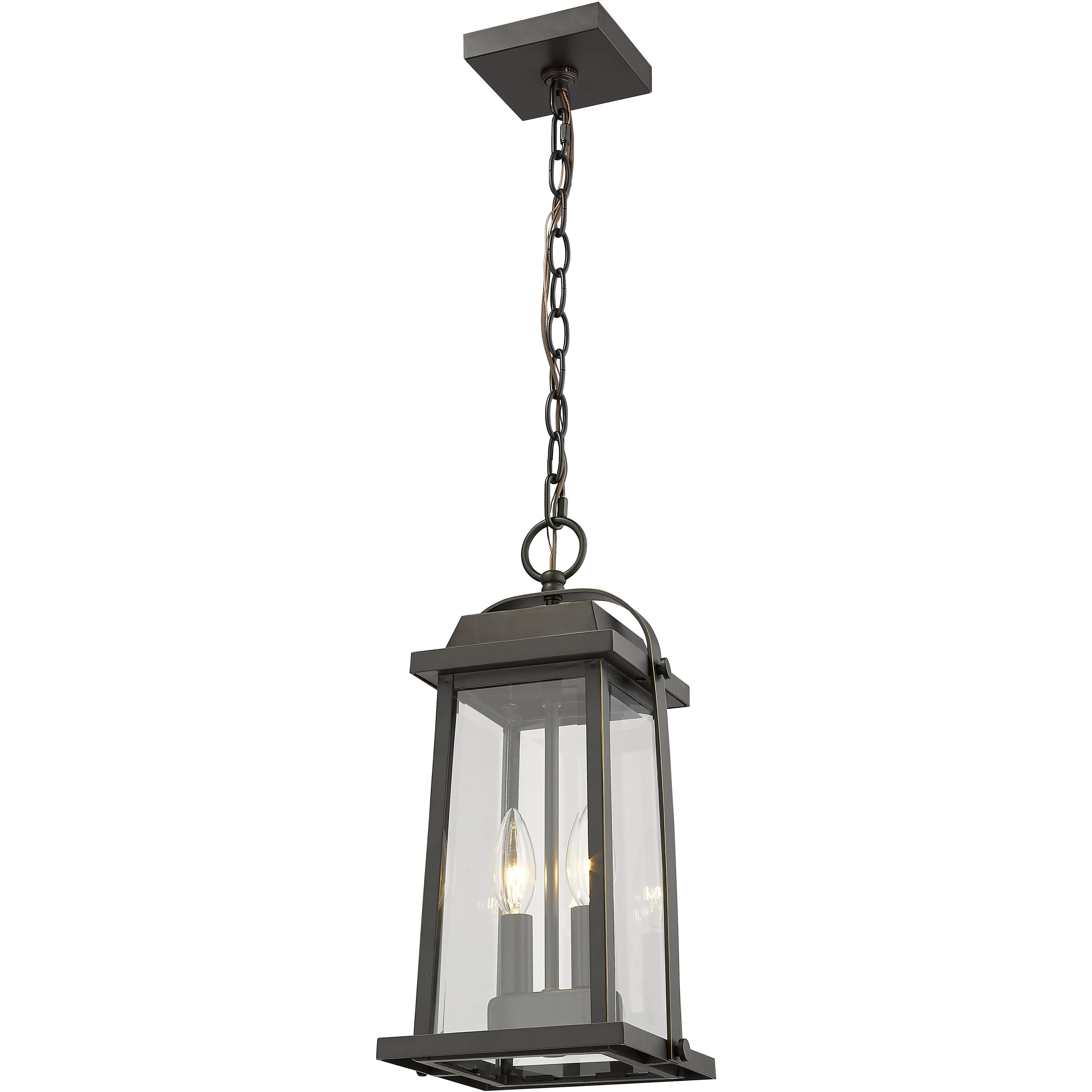 Millworks 2 Light 7.75 inch Oil Rubbed Bronze Outdoor Chain Mount Ceiling Fixture
