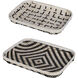 Organic Black/White Wash Tray, Set of 2