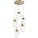 Meteo LED LED Gilded Brass Chandelier Ceiling Light, Round Multi-Port