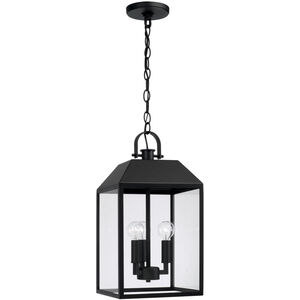 Nelson 3 Light 9.5 inch Black Outdoor Hanging Lantern
