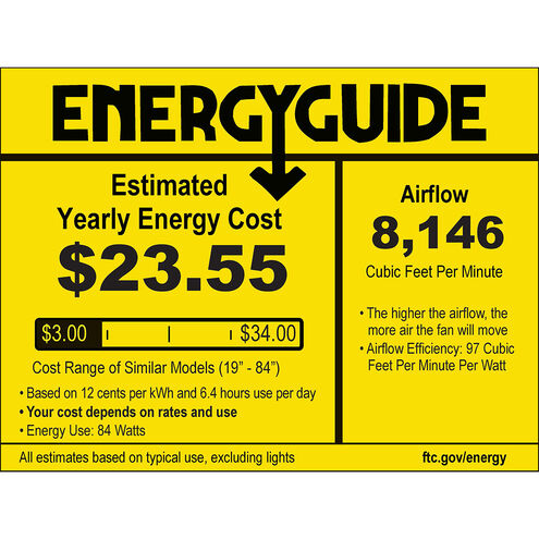 Velocity 58 inch White Ceiling Fan