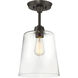 Modern 1 Light 10 inch Oil Rubbed Bronze Semi-Flush Ceiling Light
