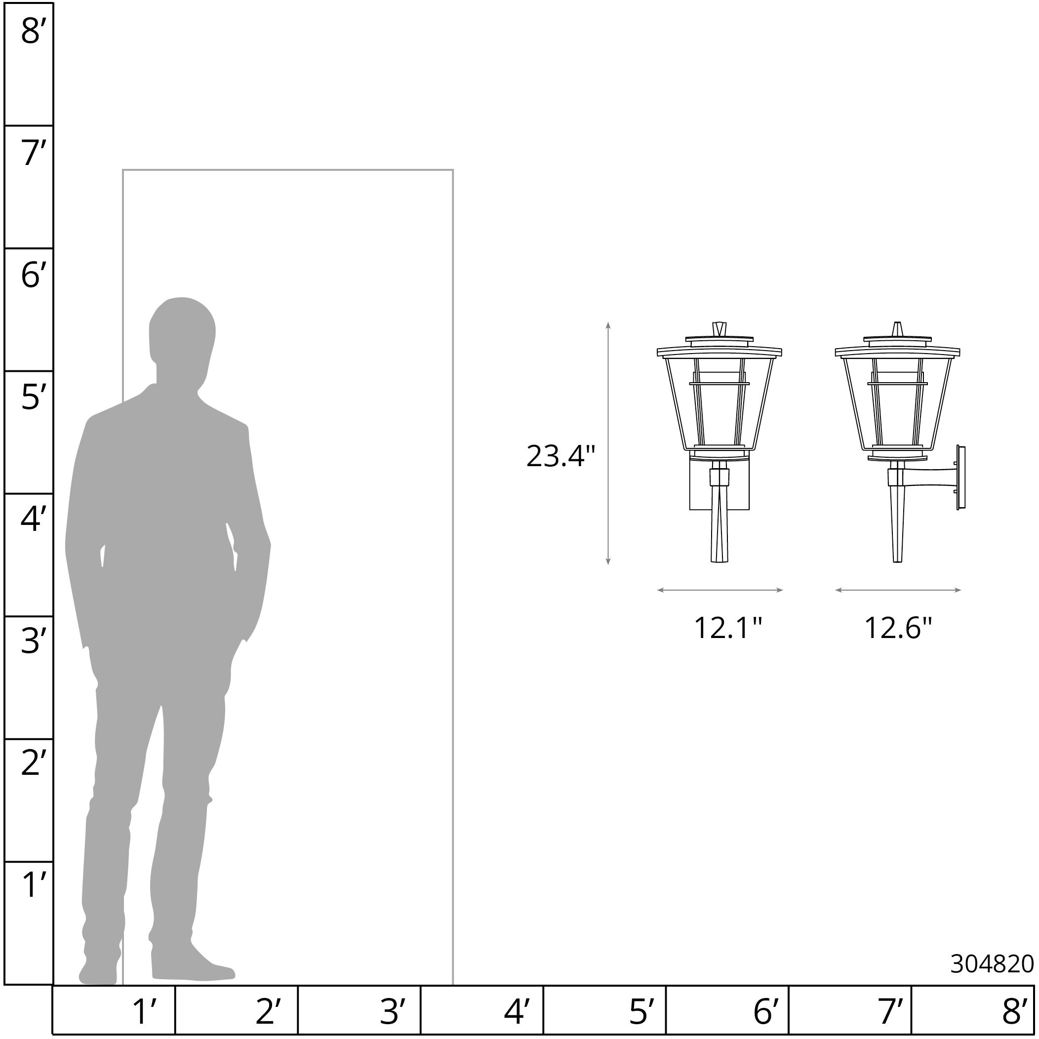 Beacon Hall 1 Light 23.4 inch Coastal Dark Smoke Outdoor Sconce, Large