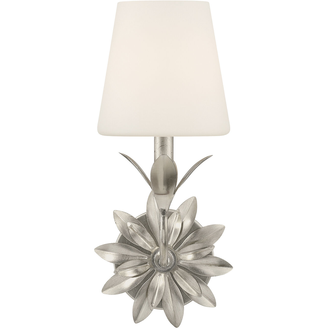 Broche Bath Sconce Wall Light in Antique Silver