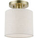 Blossom 1 Light 7 inch Antique Brass Semi-Flush Ceiling Light, Petite