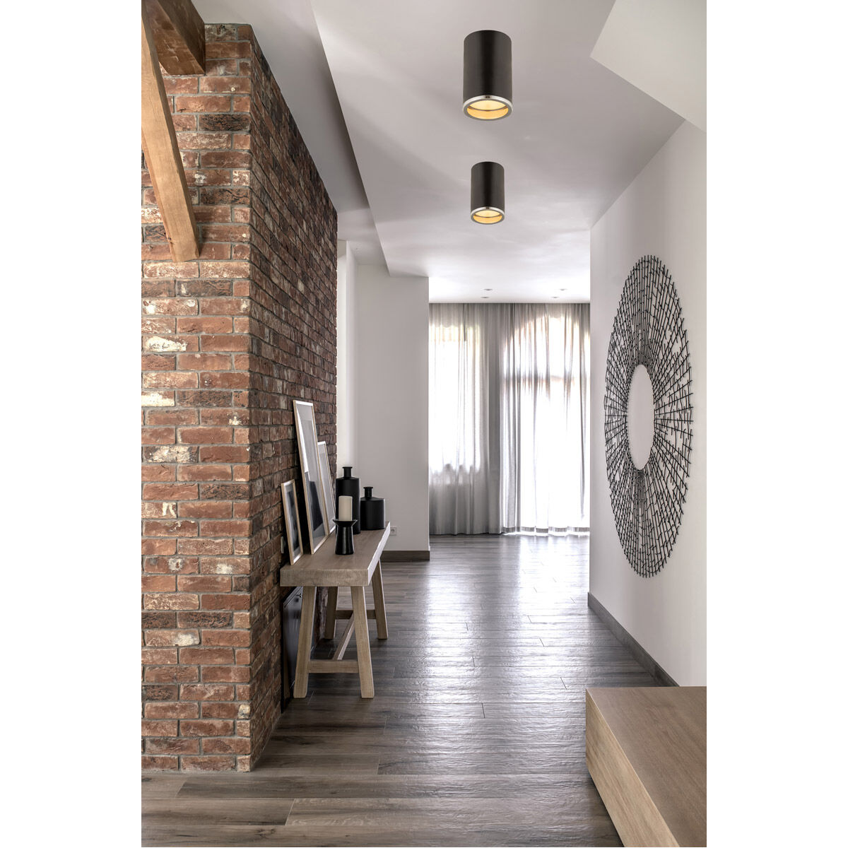 Arlo 1 Light 5.25 inch Matte Black and Chrome Flush Mount Ceiling Light