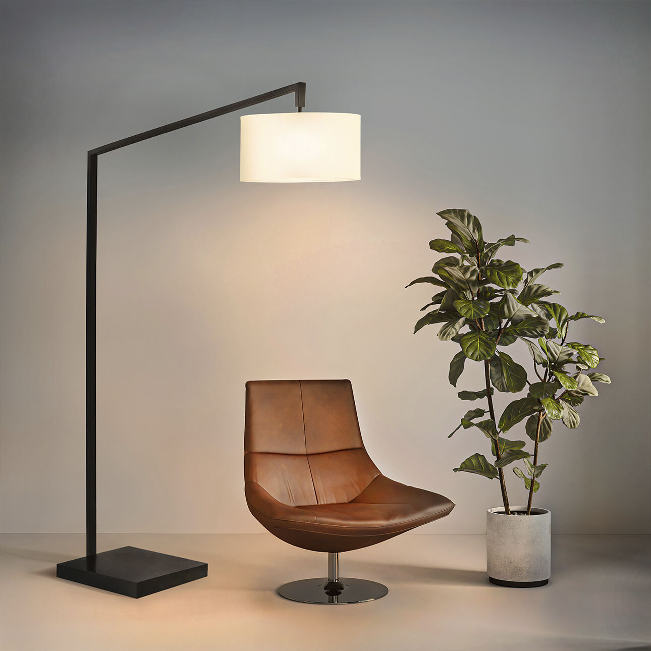 Stretch 75 inch 60.00 watt Matte Black Arc Floor Lamp Portable Light