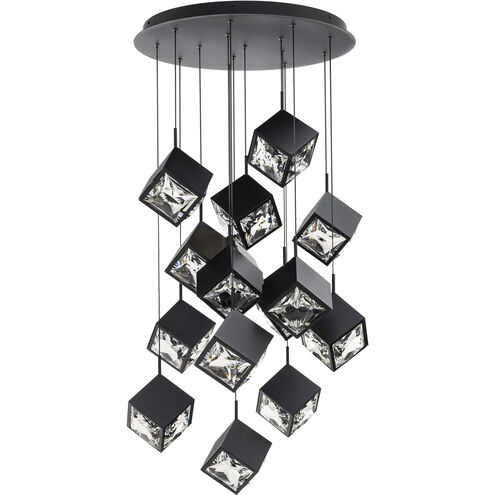 Ice Cube LED 24.88 inch Black Multi-Light Pendant Ceiling Light, dweLED