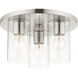 Zurich 3 Light 14 inch Brushed Nickel Flush Mount Ceiling Light