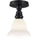 Chapman & Myers Boston 1 Light 5.5 inch Bronze Flush Mount Ceiling Light in White