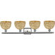 Woven Rattan 4 Light 38 inch Satin Nickel Bath Vanity Light Wall Light