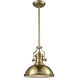 Chadwick 1 Light 13 inch Satin Brass Pendant Ceiling Light