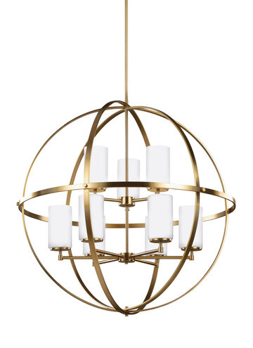 Alturas 9 Light 32.5 inch Satin Brass Chandelier Ceiling Light
