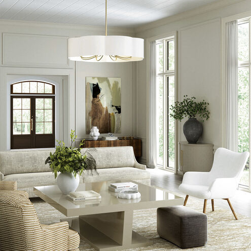 Sabine 8 Light 36 inch Matte Brass Chandelier Ceiling Light