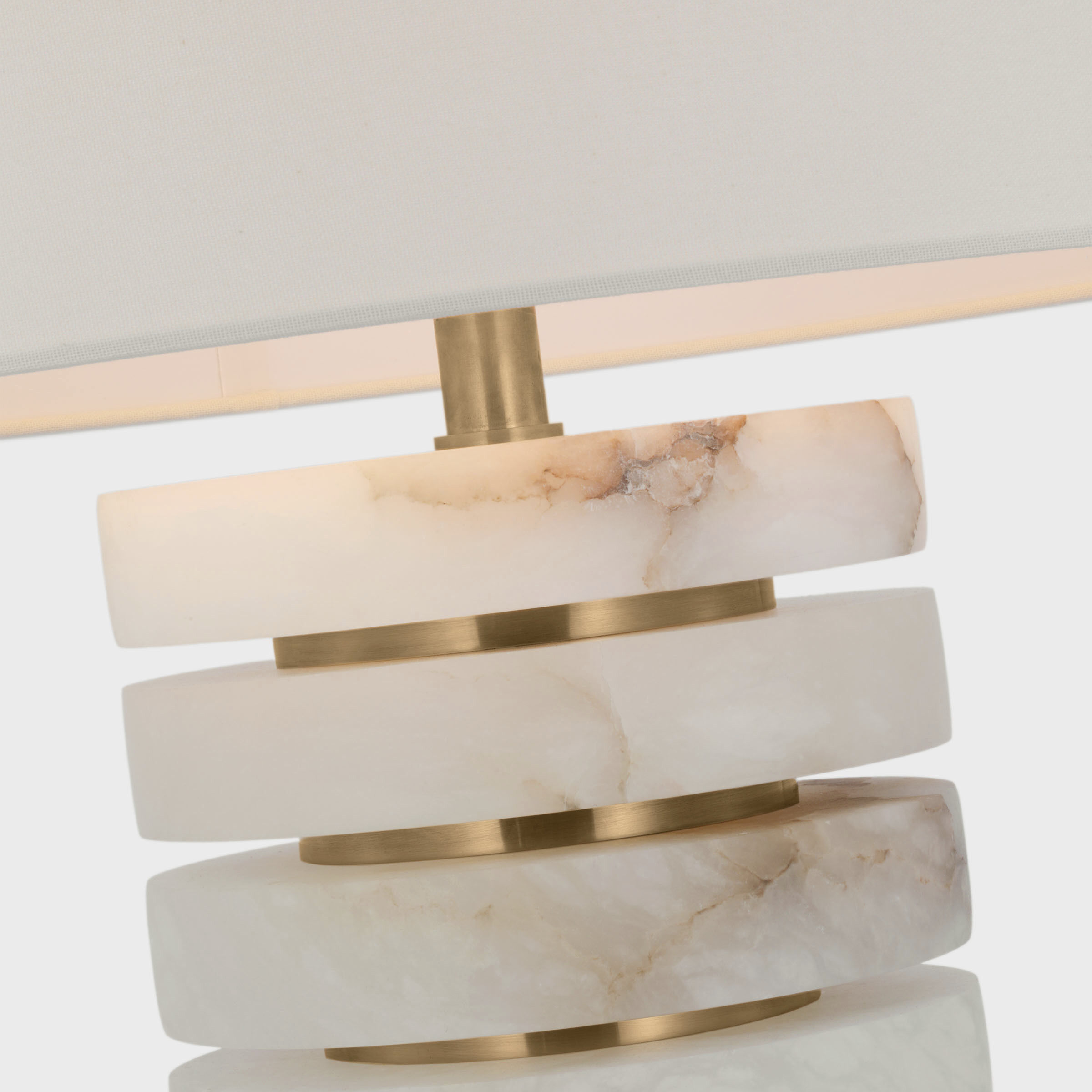 Windsor Smith Diski 23.5 inch 15.00 watt Alabaster and Hand-Rubbed Antique Brass Table Lamp Portable Light, Medium