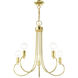 Bari 5 Light 25 inch Polished Brass Chandelier Ceiling Light