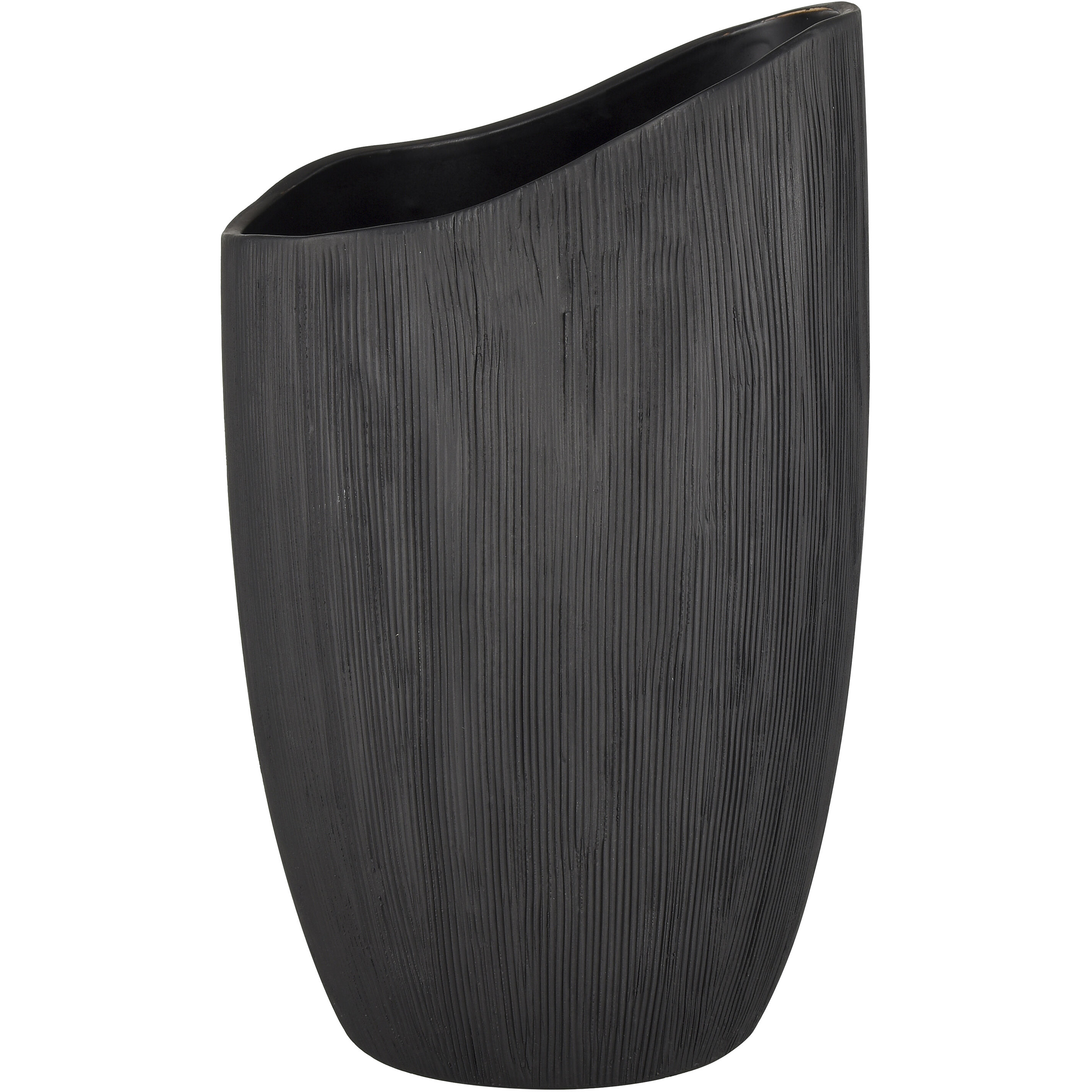 Scribing 10 X 6 inch Vase in Black