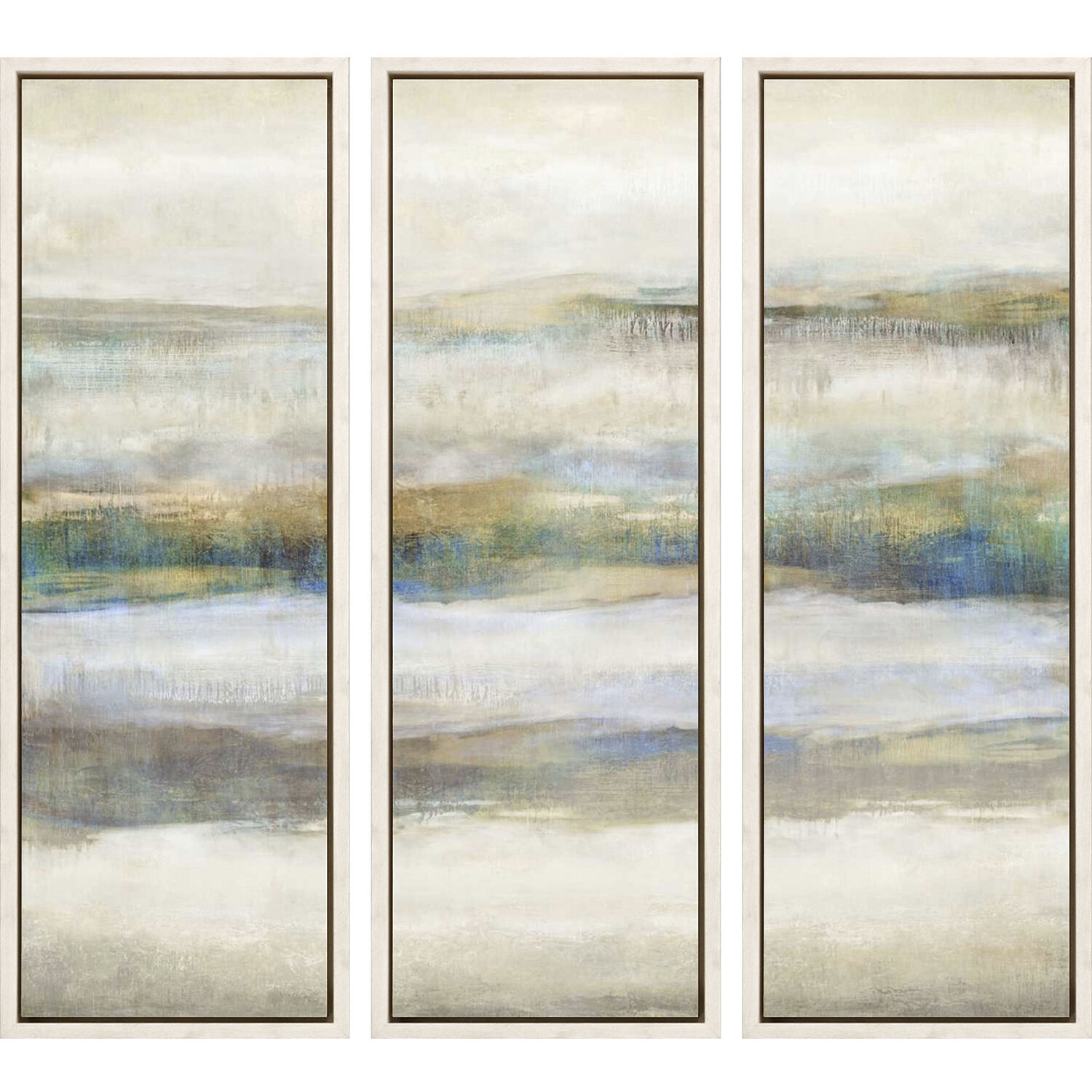 Abstract Blue and Beige and Brown and Neutral Framed Art