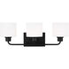 Canfield 3 Light 23.13 inch Midnight Black Wall Bath Fixture Wall Light