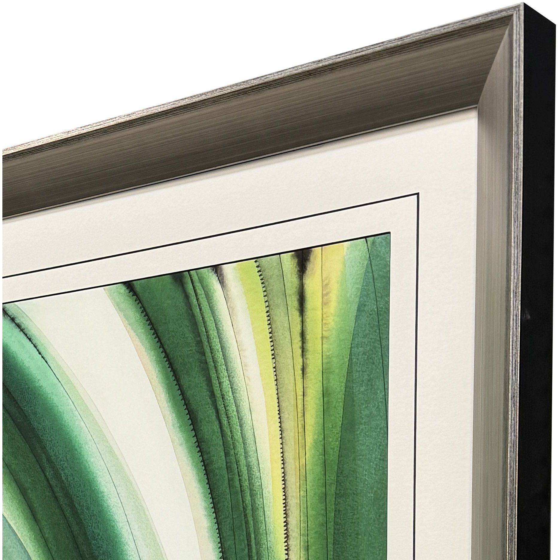 Viridian Green and Black and White Framed Art