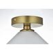 Gene 1 Light 8 inch Satin Gold Flush Mount Ceiling Light