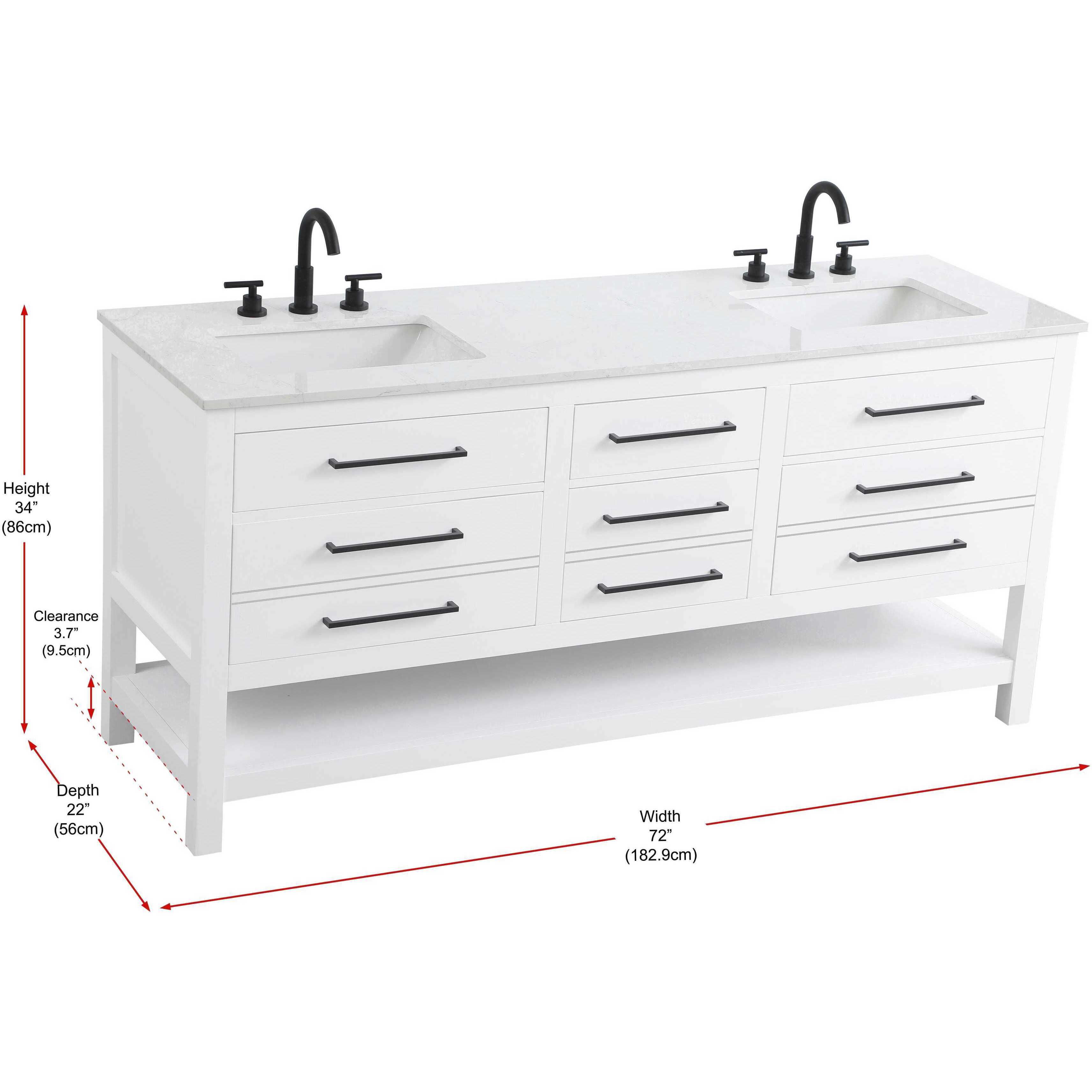 Karson 72 X 34 inch White Bathroom Vanity Cabinet